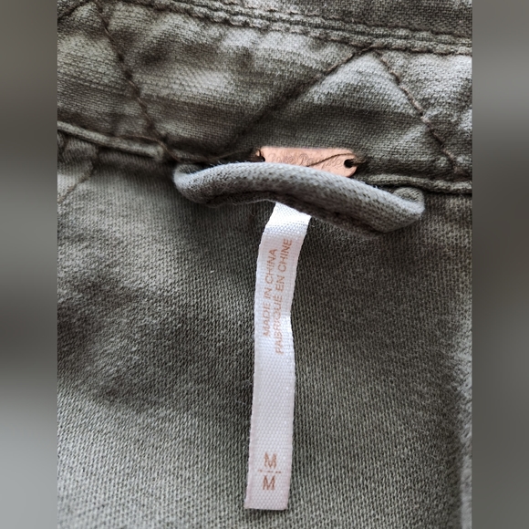 Free People Not Your Brothers Surplus Jacket Pockets Drawstring Waist Olive Sz M - Picture 10 of 12